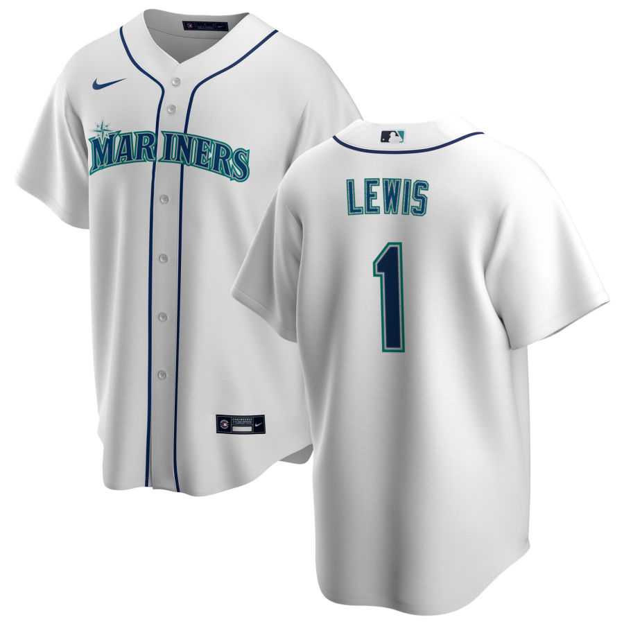 Nike Men #1 Kyle Lewis Seattle Mariners Baseball Jerseys Sale-White